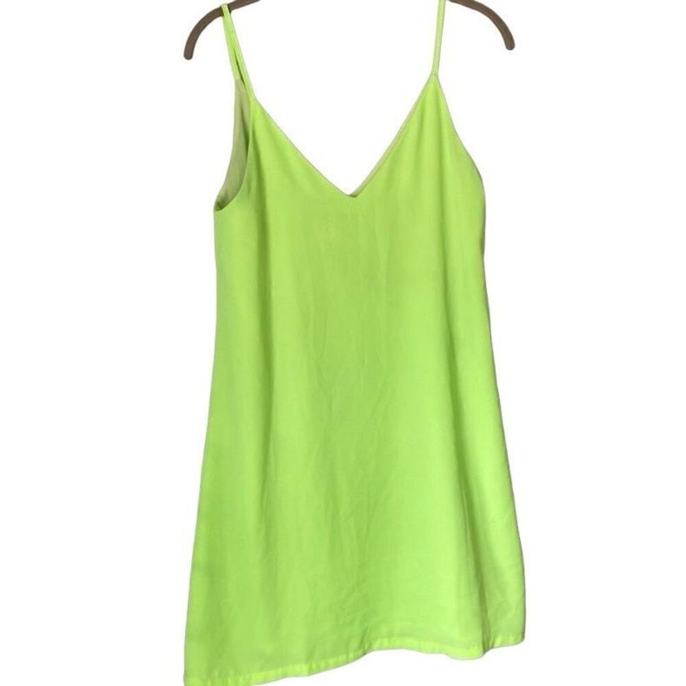 Shein women’s neon green, fully lined slip dress size small